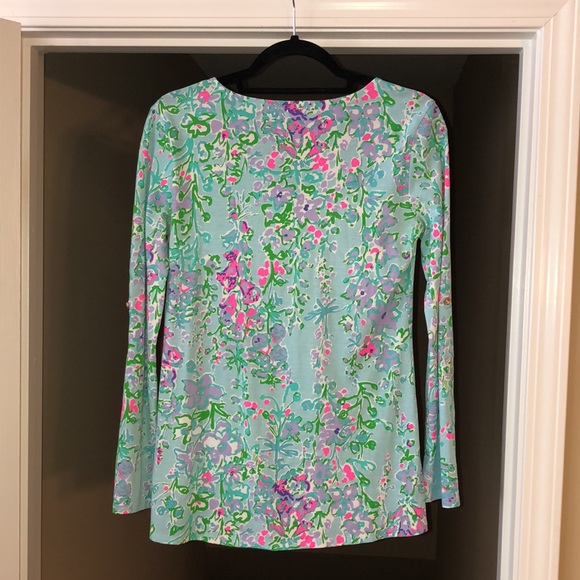 Lilly Pulitzer Southern Charm Poolside Blue Braylen Top! - Picture 3 of 7